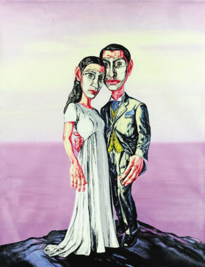 曾梵志油画《面具》