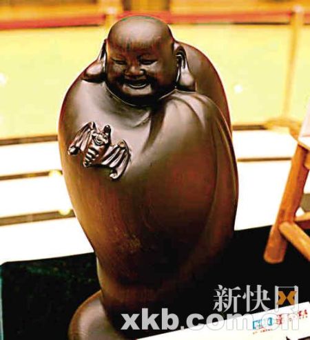黑檀招福大肚佛