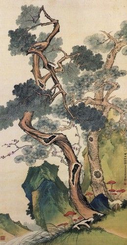赵浩公《南山松柏图》，香港中文大学博物馆藏