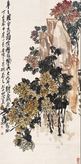 海派名家吴昌硕的《菊石图》赏析(图)
