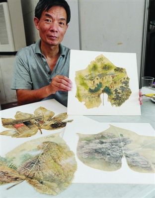 苏州画家向建军节致敬：红色记忆绘上树叶