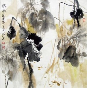 风吹残荷细细香 王加仁国画作品欣赏