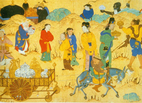 十五世纪《贩瓷图》局部，土耳其Saray图书馆藏