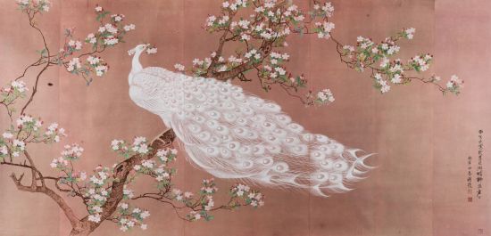 田世光 (1916-1999) 海棠孔雀 