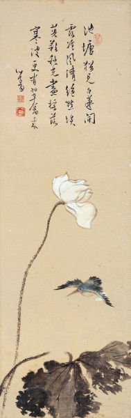 溥儒(1896-1963) 池塘白莲