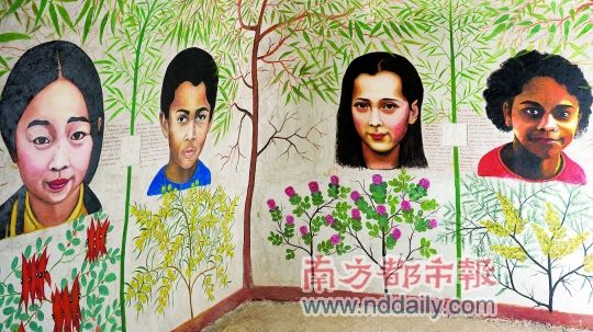 一名澳大利亚画家在现代石窟留下的作品。 南都记者 卢斌 摄