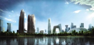 马岩松的中央公园广场项目效果图。