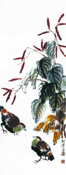 齐白石《竹鸡红蓼》真伪鉴别