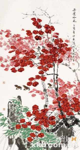 周彦生-丹叶吟风179×96cm约15.5平方尺　落槌价90万