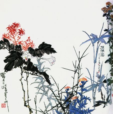 漫话潘天寿名作《雁荡山花》的孪生现象(图)