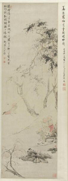 华?(1682-1756)《槐荫?戏图》