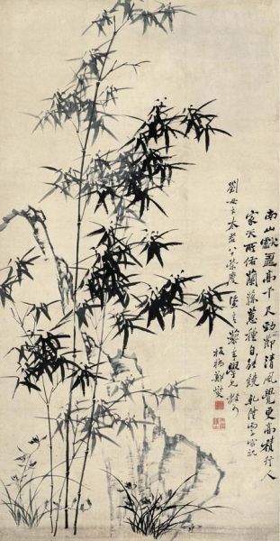 一兰一竹一石   有节有香有骨