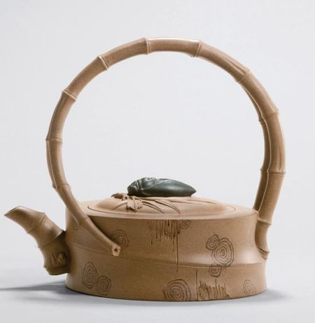 当代 汪寅仙 斑竹提梁壶