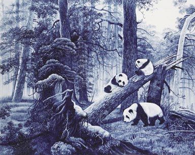 刘祖英青花风景画赏析