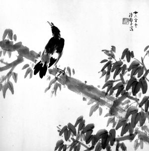 陈树人作品《红叶八哥》将于２７日在深上拍。（资料图片）