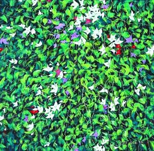 “深圳２２艺术区”系列画展将展至８月３０日，图为展出的王天扬作品《?杜鹃》。　　（资料图片）