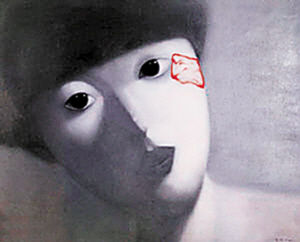 张晓刚微博打假 赝品《小女孩》撤拍