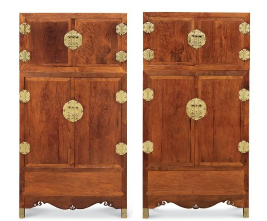 黄花梨大四件柜成对  明末清初