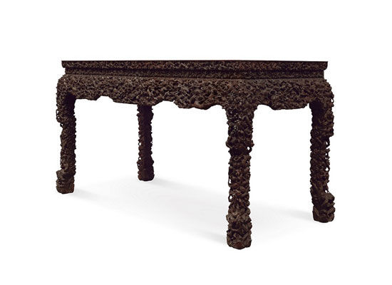 紫檀龙纹御案--清乾隆