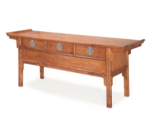 明式海南黄花梨素身联三柜