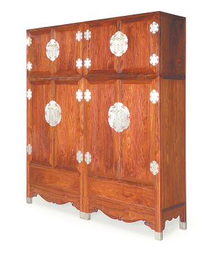 明式海南黄花梨素身顶箱柜