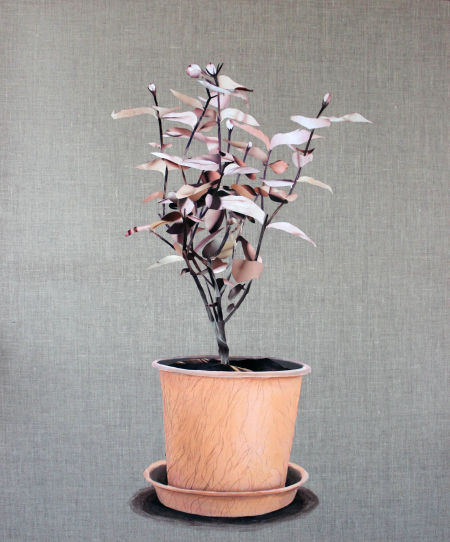 李野叶 私人的成长 布面丙烯 拼贴 120X100