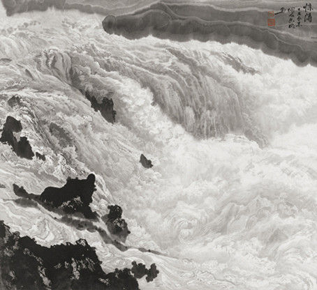 杨长槐《惊涛》 90×100cm 1997