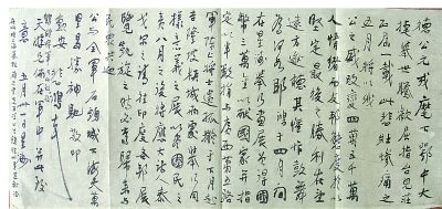 徐悲鸿写给李宗仁的信札。蔡震 摄