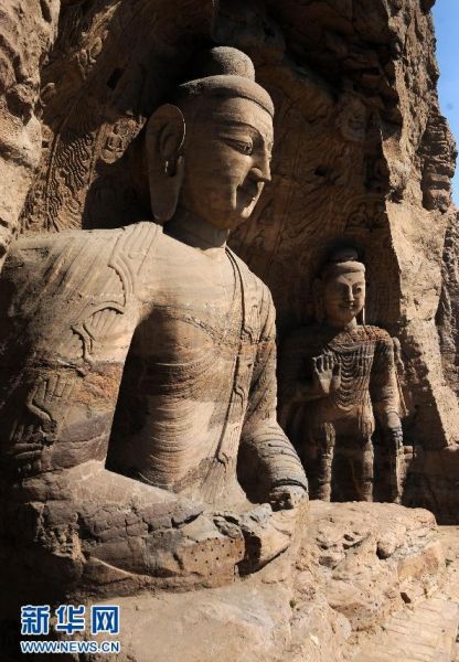 这是云冈石窟白佛爷洞一景（9月29日摄）。 新华社记者 范敏达 摄