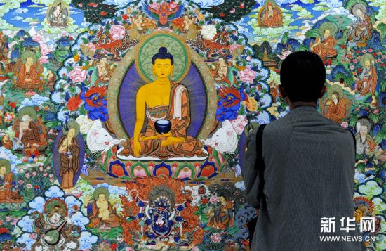 青海热贡唐卡艺术展在西安举行(图)