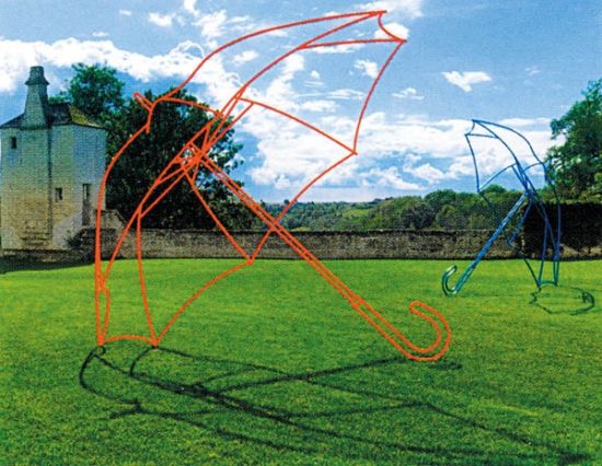 《橙色雨伞》，克雷格－马丁（MichaelCraig-Martin），金属装置，2011年