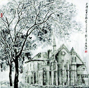 《天津安里甘教堂》 67cm×67cm 2007年