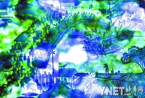 玉笔雕画《清明上河图》