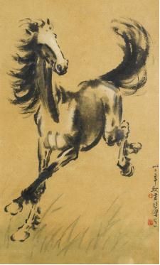 徐悲鸿 《奔马》 设色纸本 镜心 78.8×47.5cm