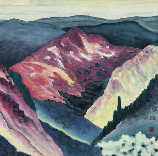 杨佴?《太行山》47×47cm 2003年作 纸本设色