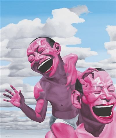 2013年作品《蓝天白云2》，200x240cm，布面油画。