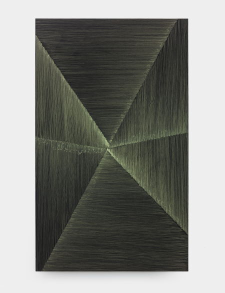 迟群 六条边-深金1，材质：布面油画，尺寸：120cm#240cm，创作时间：2014