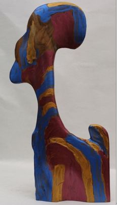 王清州雕塑作品《TA》an Individual 55cm×21cm×5cm木头 2014年